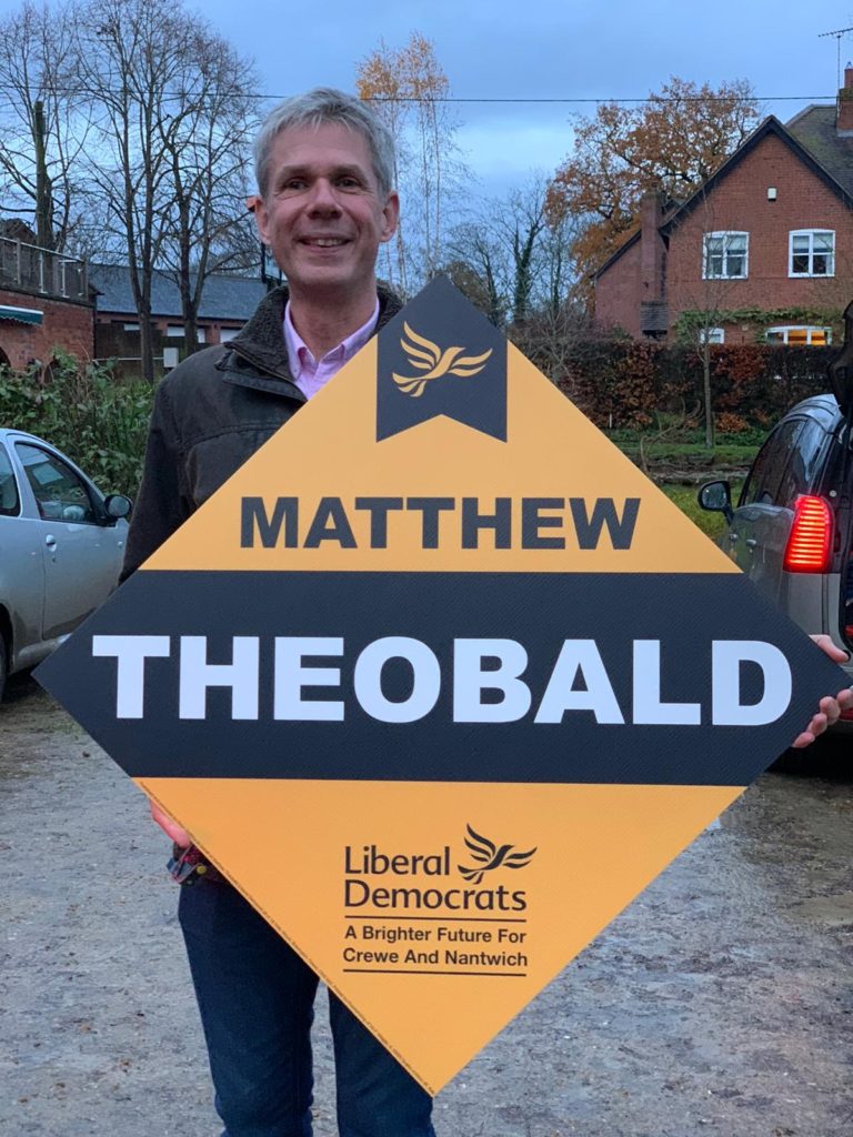 Matthew Theobald with Lib Dem Diamond