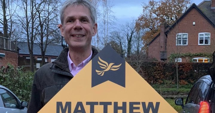 Matthew Theobald with Lib Dem Diamond